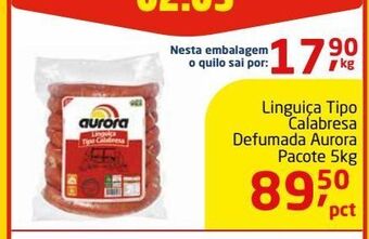 Tenda Atacado Linguiça tipo calabresa defumada aurora pacote 5kg oferta