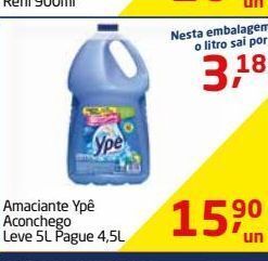 Tenda Atacado Amaciante ypê aconchego leve 5l pague 4,5l oferta