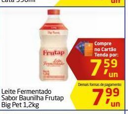 Tenda Atacado Leite fermentado sabor baunilha frutap big pet 1,2kg oferta