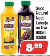 Costazul Supermercados Suco natural neat laranja ou uva 900ml oferta