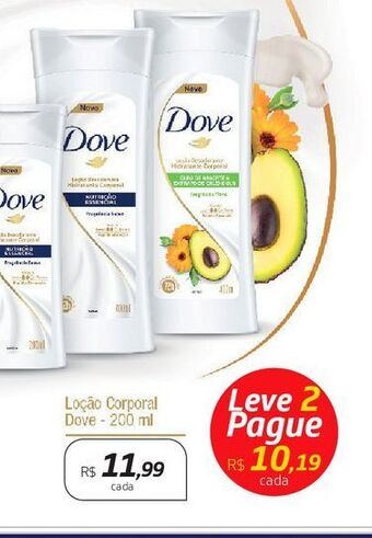 Drogal Loção corporal dove 200ml oferta