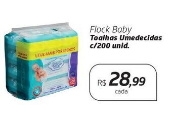 Drogal Flock baby toalhas umedecidas c/200 unid. oferta