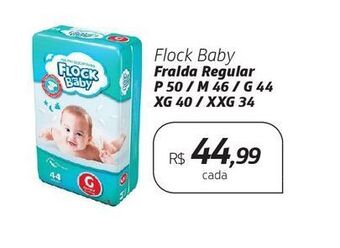 Flock baby fralda regular p 50 / m 46 / g 44 xg 40 / xxg 34