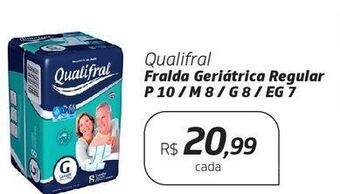 Qualifral fralda geriátrica regular p 10 / m 8 / g 8 / eg 7