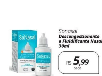 Sonasal descongestionante e fluidificante nasal 30ml