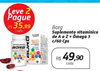 Drogal Borg suplemento vitamínico de a a z + ômega 3 c/60 cps oferta