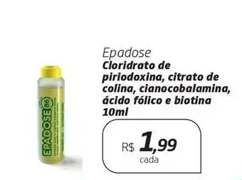Drogal Epadose cloridrato de piriodoxina, citrato de colina, cianocobalamina, ácido fólico e biotina 10ml oferta