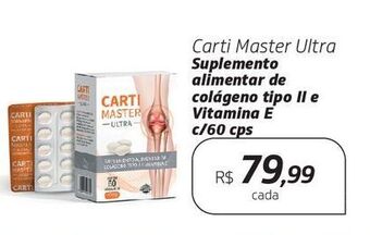 Carti master ultra suplemento alimentar de colágeno tipo ii e vitamina e c/60 cps