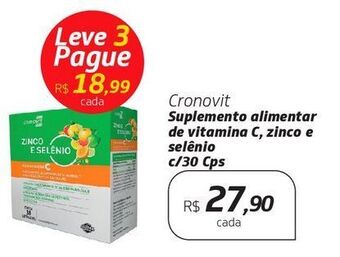 Drogal Cronovit suplemento alimentar de vitamina c, zinco e selênio c/30 cps oferta