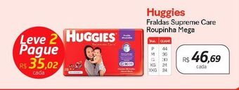 Drogal Fraldas huggies supreme care roupinha mega oferta