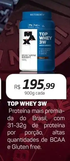 Drogal Top whey 3w max titanium 900g oferta