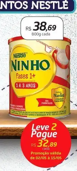 Drogal Fórmula infantil ninho nestle 1-3anos 800g oferta