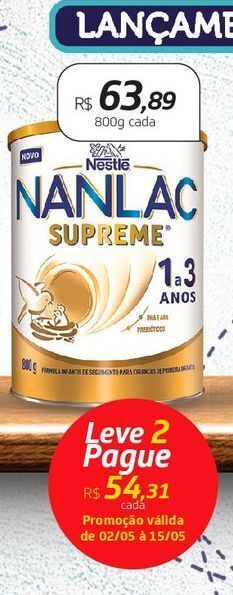 Drogal Fórmula infantil nanlac nestlé 1-3anos 800g oferta