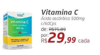 Drogal Vitamina c ácido ascórbico 500mg c/60cps oferta