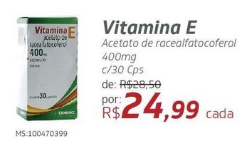 Drogal Vitamina e acetato de racealfatocoferol 400mg c/30 cps oferta