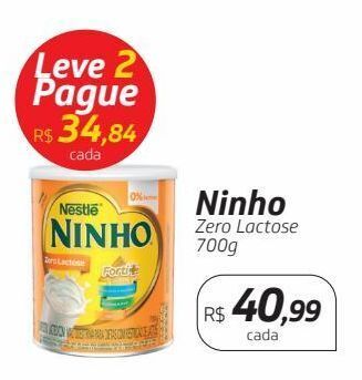 Drogal Ninho zero lactose 700g oferta