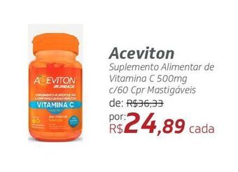 Drogal Aceviton suplemento alimentar de vitamina c 500mg c/60 cpr mastigáveis oferta