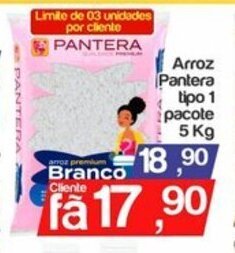 Supermercados Gricki Arroz Pantera tipos 1 pacote 5kg oferta