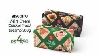 Peg Pese Biscoito Vieira Cream Cracker Trad.- Sesamo 200g oferta