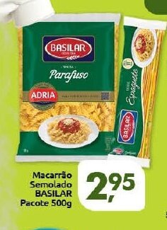 Macarrao Semolado Basilar pacote 500g