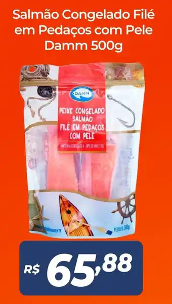 Salmao Congelado File em Pedacos com Pele Damn 500g