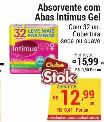 Stok Center Absorvente Com Abas Intimus Gel oferta