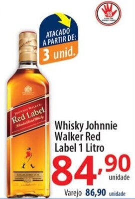 Akki Atacadista Whisky Johnnie Walker Red Label 1L oferta