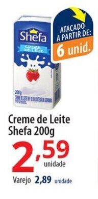 Akki Atacadista Creme de leite Shefa 200g oferta