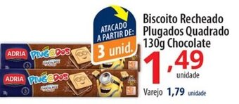 Akki Atacadista Biscoito Recheado Plugados Quadrado 130g sabores oferta