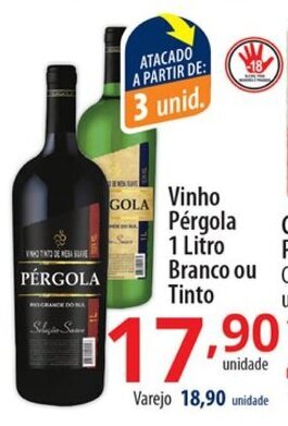 Akki Atacadista Vinho Pergola 1L Branco ou Tinto oferta