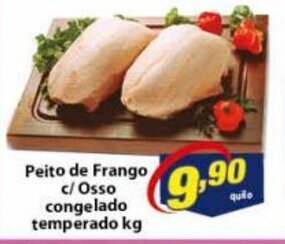 Vencedor Atacadista Peito de Frango c/ Osso Congelado temperado 1kg oferta