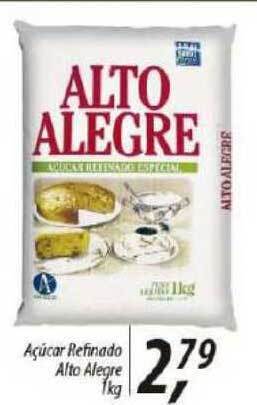 Asun Açúcar Refinado Alto Alegre 1kg oferta