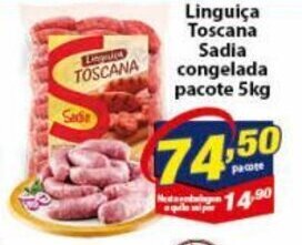 Vencedor Atacadista Linguica Toscana Sadia Congelada pacote 5kg oferta