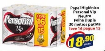 Vencedor Atacadista Papel Higiénico Personal Vip Neutro Folha Dupla 30metros pacote oferta