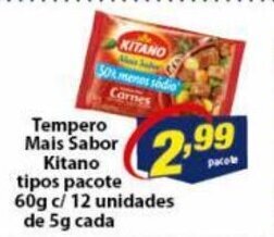 Vencedor Atacadista Tempero Mais Sabor Kitano tipos 60g c/12 saches de 5g cada oferta