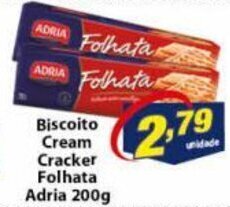 Vencedor Atacadista Biscoito Cream Cracker Folhata Adria 200g oferta