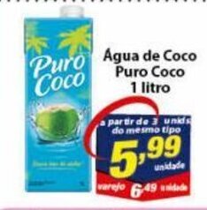 Vencedor Atacadista Agua de Coco Puro Coco 1L oferta
