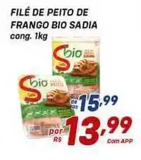 Prezunic Filé De Peito De Frango Bio Sadia Cong. 1kg oferta