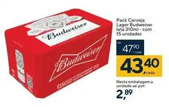 Coop Pack cerveja Lager Budweiser lata 310ml com 15 unidades oferta