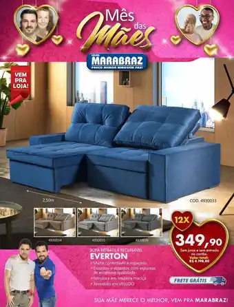 Sofá retrátil e reclinável everton
