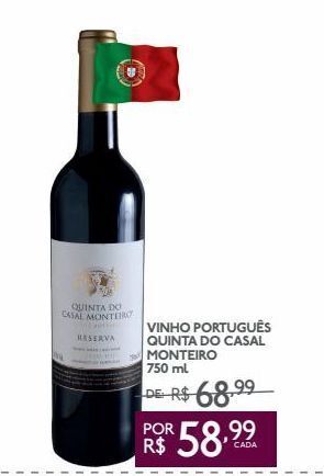 GBarbosa Vinho português quinta do casal monteiro 750ml oferta