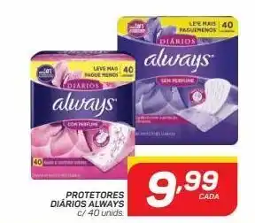 GBarbosa Protetores diários always c/40 unids. oferta