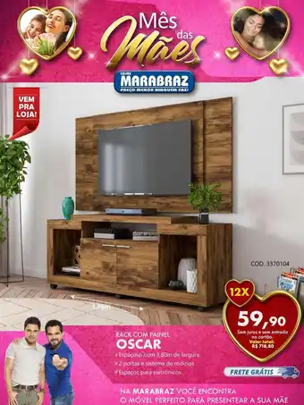 Rack com painel oscar  cod. 3370104
