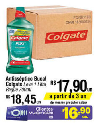 Fort Atacadista Antisseptico Bucal Colgate leve 1L pague 700ml oferta