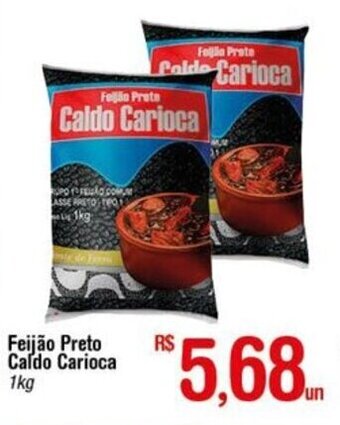 Fort Atacadista Feijao Preto Caldo Carioca 1kg oferta