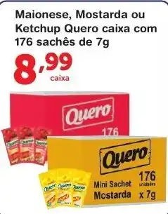 Roldão Maionese, Mostarda ou Ketchup Quero caixa com 176 saches de 7g oferta