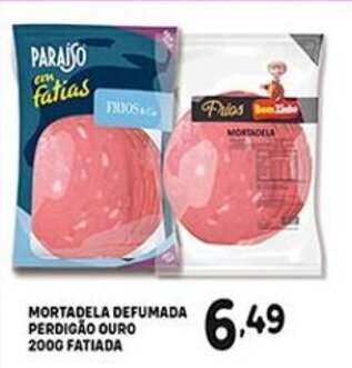 Bom Dia Mortadela Defumada Perdigao Ouro 200g fatiado oferta