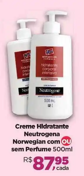 Creme Hidratante Neutrogena Norwegian Com Po Sem Perfume 500ml