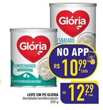 Mercantil Rodrigues Leite em po Gloria 300g oferta