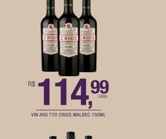 DB Supermercados Vin arg tto crios malbec 750ml oferta